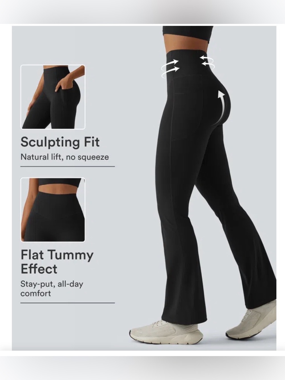 Butt Lifting Halara High-Rise Sculpting Flare Pants with pockets